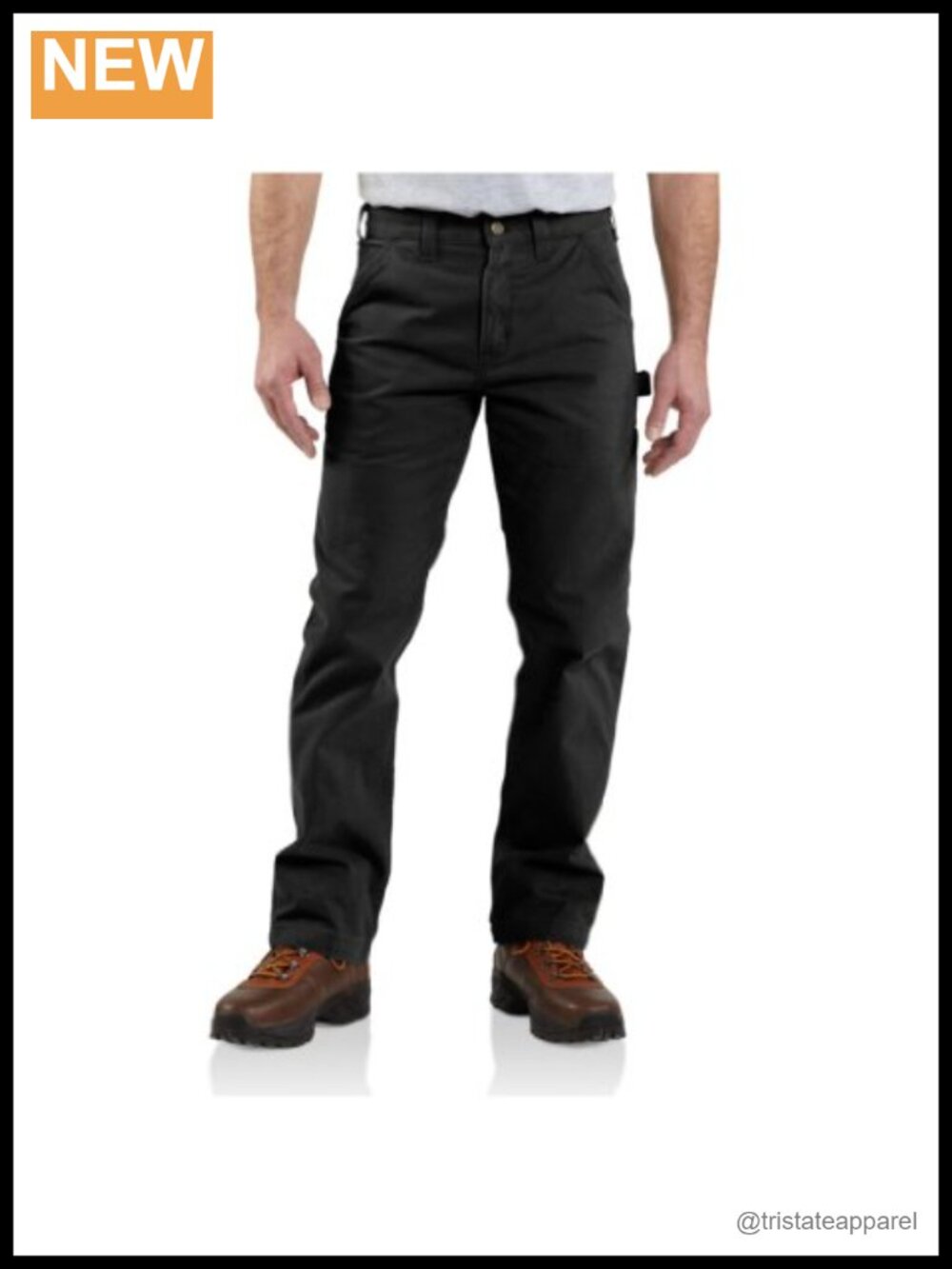 Relaxed Straight Fit Twill Cargo Work Pants with Hammer Loop